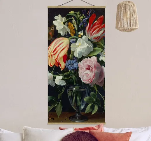 Foto su tessuto da parete con bastone - Daniel Seghers - Vaso con fiori - Verticale 2:1 Di...