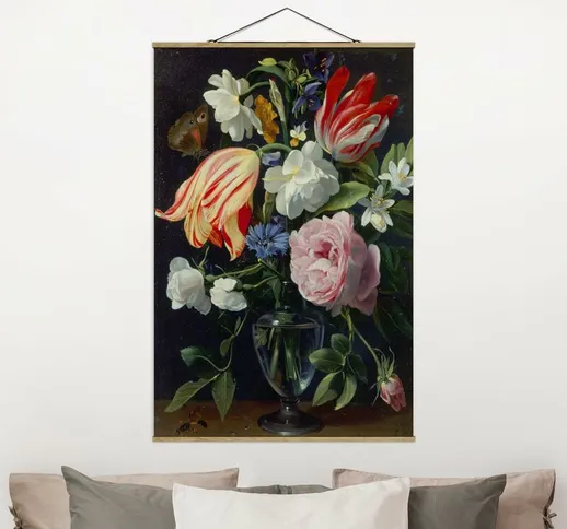 Foto su tessuto da parete con bastone - Daniel Seghers - Vaso con fiori - Verticale 3:2 Di...