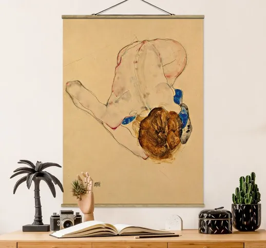 Foto su tessuto da parete con bastone - Egon Schiele - Forward flesso Act - Verticale 4:3...