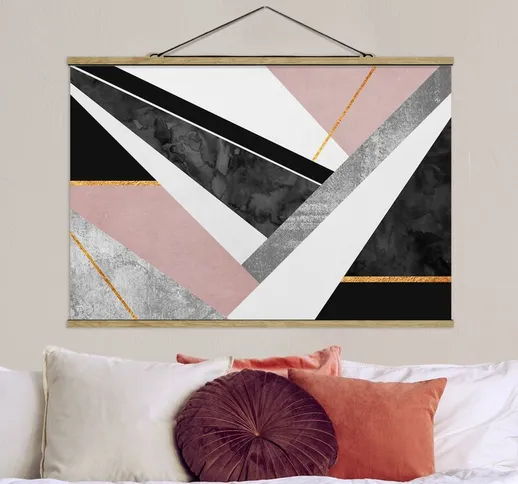 Foto su tessuto da parete con bastone - Elisabeth Fredriksson - Bianco e nero Geometria co...