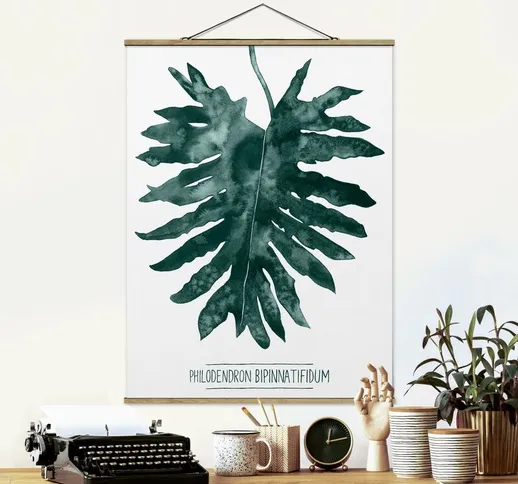 Foto su tessuto da parete con bastone - Emerald Philodendron Bipinnatifidum - Verticale 4:...