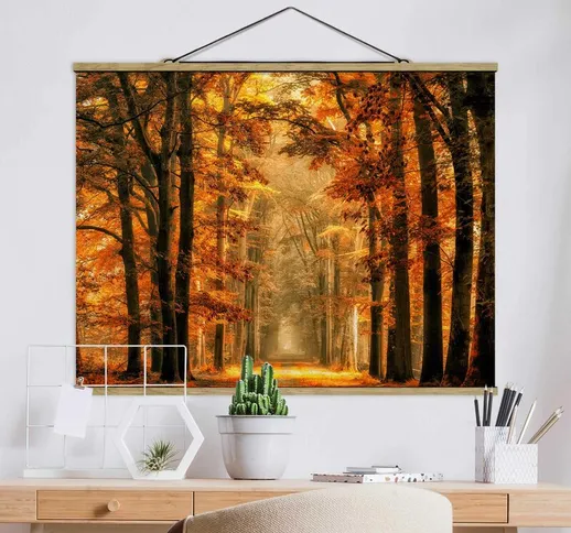 Foto su tessuto da parete con bastone - Enchanted Forest In autunno - Orizzontale 3:4 Dime...