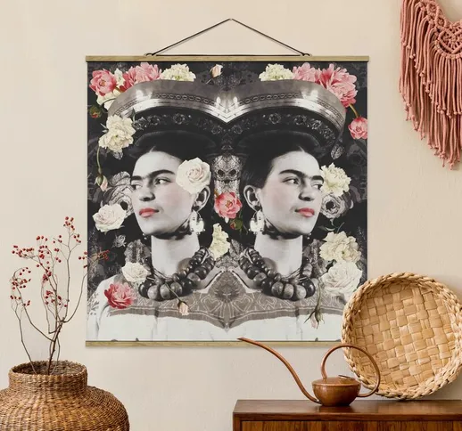 Foto su tessuto da parete con bastone - Frida Kahlo - Fiore Flood - Quadrato 1:1 Dimension...