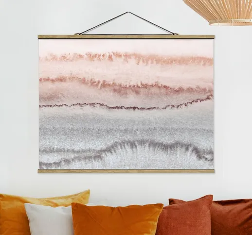 Foto su tessuto da parete con bastone - Gioco di colori fragore delle onde nella nebbia -...