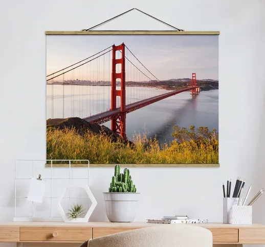 Foto su tessuto da parete con bastone - Golden Gate Bridge di San Francisco - Orizzontale...