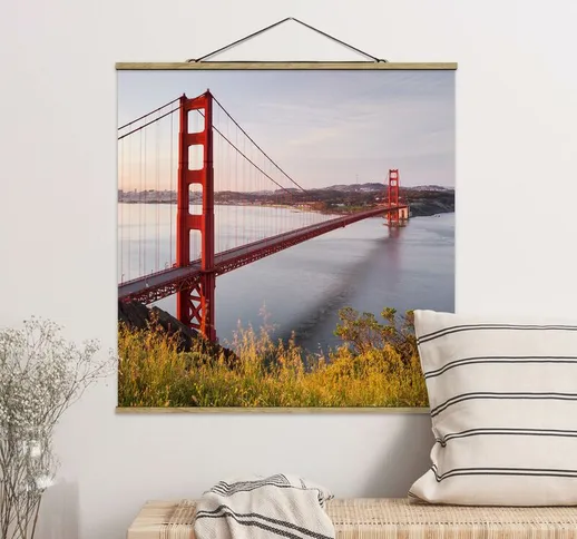 Foto su tessuto da parete con bastone - Golden Gate Bridge di San Francisco - Quadrato 1:1...