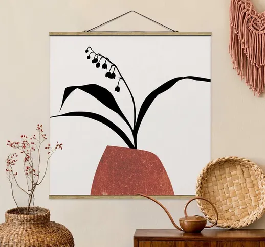 Foto su tessuto da parete con bastone - Mondo vegetale grafico - Mughetto - Quadrato 1:1 D...