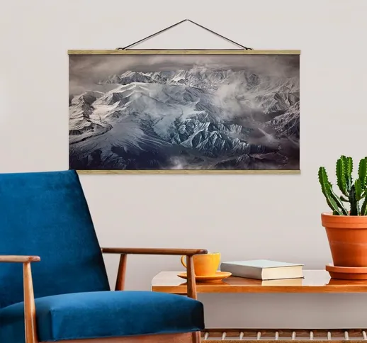 Foto su tessuto da parete con bastone - Montagne del Tibet - Orizzontale 1:2 Dimensione H×...