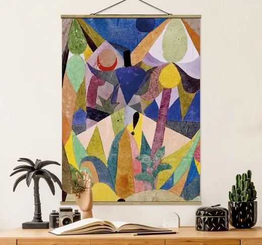 Foto su tessuto da parete con bastone - Paul Klee - Lieve Paesaggio tropicale - Verticale...