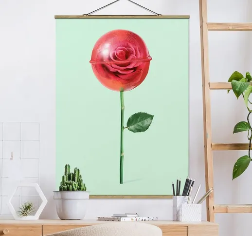 Foto su tessuto da parete con bastone - Rose Con Il Lollipop - Verticale 4:3 Dimensione H×...