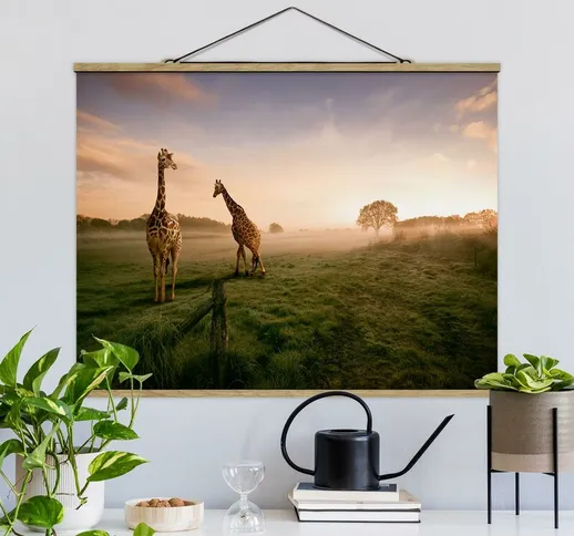 Foto su tessuto da parete con bastone - surreale Giraffe - Orizzontale 3:4 Dimensione H×L:...