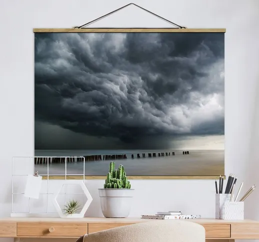 Foto su tessuto da parete con bastone - Tempesta nuvole sopra il Mar Baltico - Orizzontale...