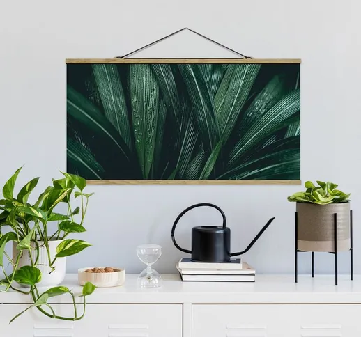 Foto su tessuto da parete con bastone - Verdi foglie di palma - Orizzontale 1:2 Dimensione...
