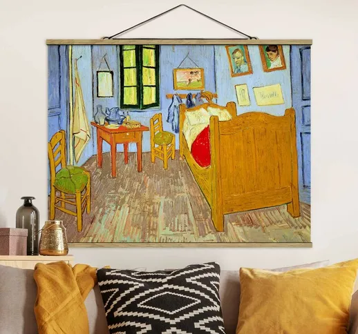 Foto su tessuto da parete con bastone - Vincent Van Gogh - Camera ad Arles - Orizzontale 3...