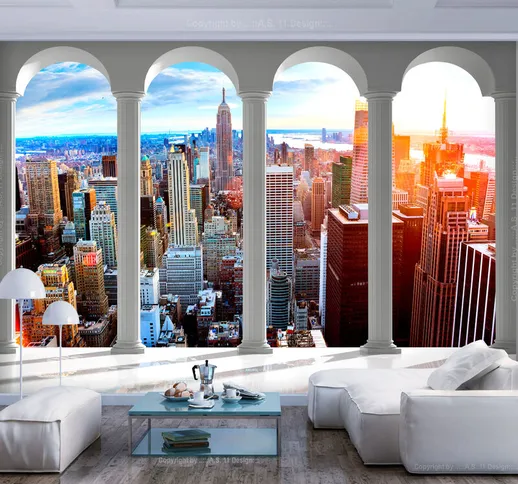 Fotomurale adesivo - Pillars and New York - 245x175