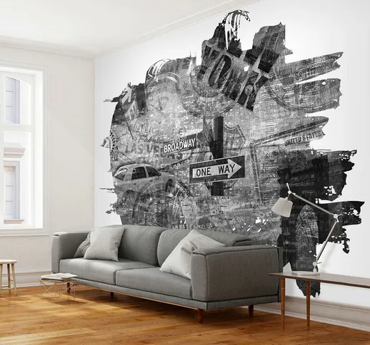 Fotomurale - Black-and-white New York Collage 350x270cm Carta Da Parato Erroi