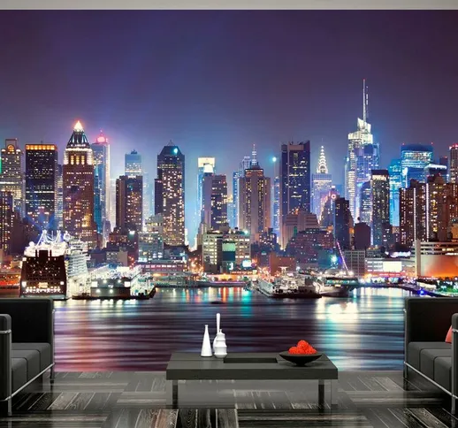 Fotomurale - Night In New York City 350x245cm Carta Da Parato Erroi