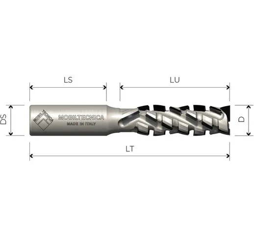 Fresa Elic Dia Z2+2 Ass 30° Corpo In Acciaio Pcd H4,5Mm Preval Pos -Mobiltecnica _ .71_D25...