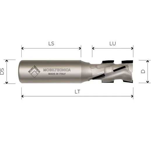 FRESA ELICOIDALE IN DIAMANTE Z2+2 CORPO IN ACCIAIO PCD H4,5 mm _ .40_D25 | LU 70 | DS25 |...