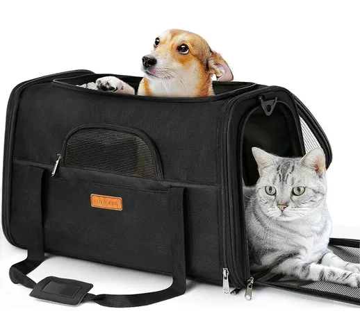 Gabbia per gatti, borsa da viaggio per animali domestici approvata dalle compagnie aeree,...
