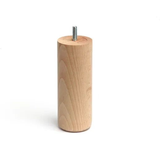 Gamba cilindrica in legno stile minimalista per divani e basi. Altezza di 15 cm. Realizzat...