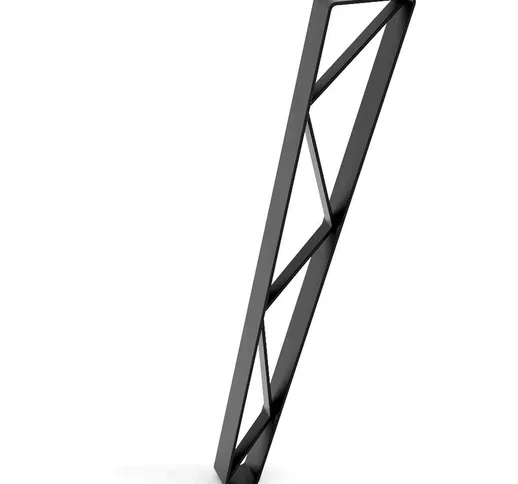 Zig Zag Gamba per Mobili Stile industriale Realizzato in acciaio Finitura poro nero Proget...