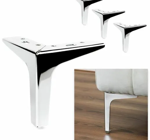 Gambe del tavolo, set di 4 gambe per mobili in metallo altezza 15 cm-stile moderno-triango...