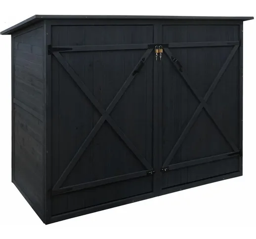 Garage armadio biciclette con serratura HWC-H60 legno box singolo 98x184x152cm antracite