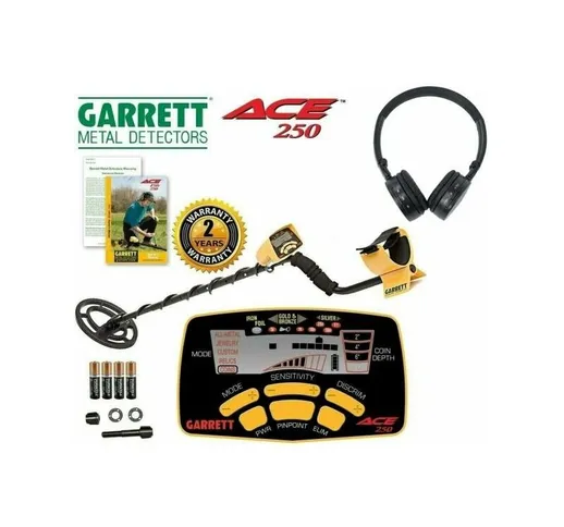 Garrett metal detector Ace 250 cerca metalli originale made USA +Cuffie Wireless