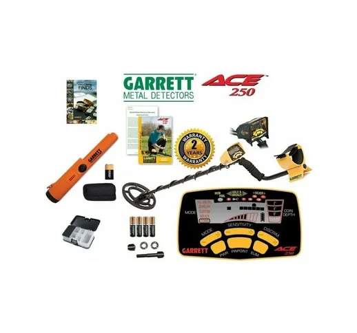 Garrett Metal Detector Ace 250 Cerca Metalli Originale Usa + Pointer At + Box