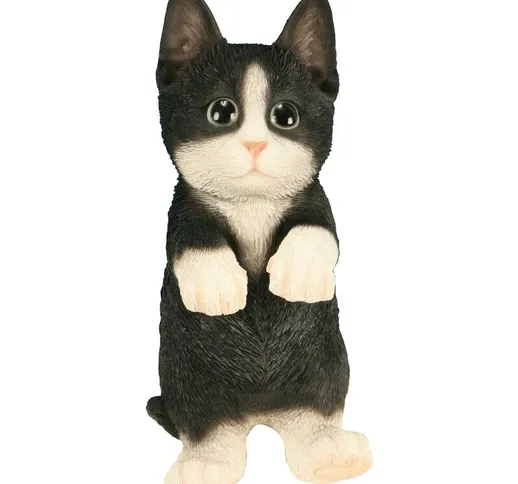 Gatto nero in piedi in resina 22 cm