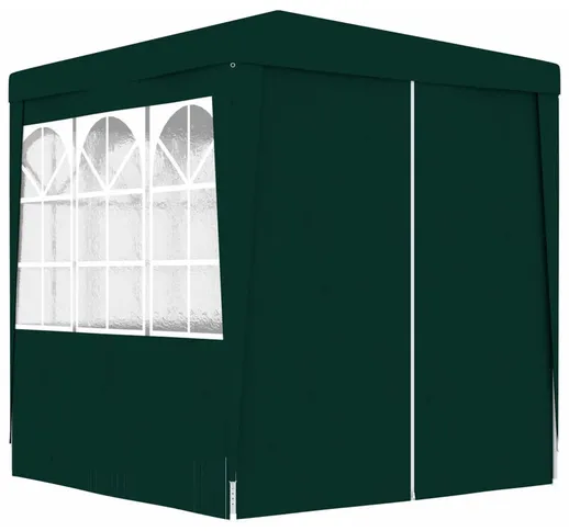 Decdeal - Gazebo Professionale con Pareti 2,5x2,5 m Verde 90 g/m²