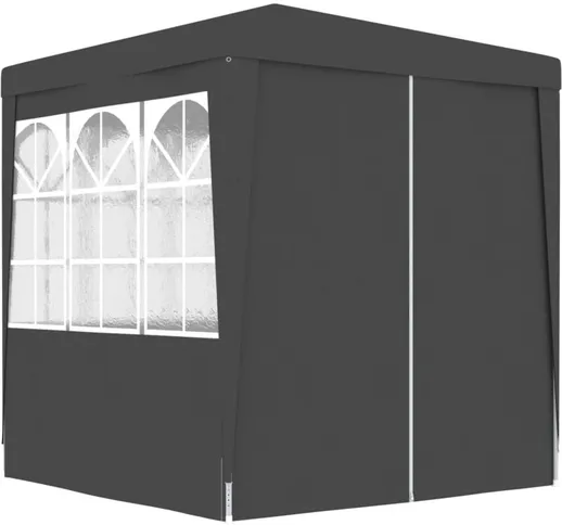 Gazebo Professionale con Pareti 2x2 m Antracite 90 g/m²