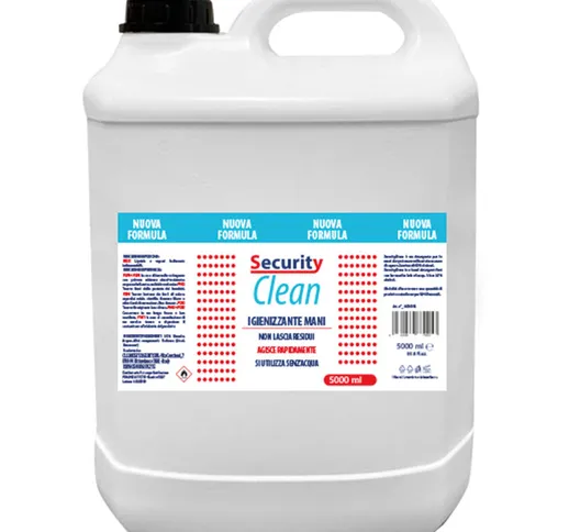 Security Clean - Gel Igienizzante Mani Tanica 5 Litri Con Alcol Disinfettante, Elimina al...