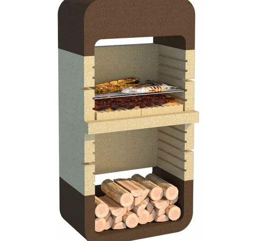 Giabri Monopoli Castagno - Barbecue a Legna o Carbonella, 157 x 79 x 45 cm