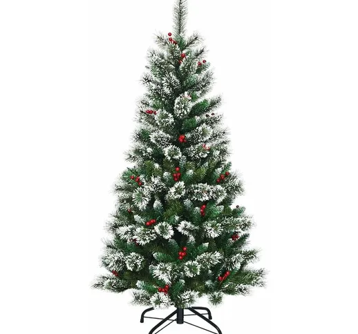 1,5 m Albero di Natale Innevato, Albero Artificiale di Natale, Abete di Natale in pvc, Alb...