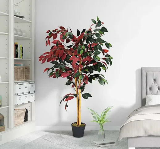 Albero artificiale per esterno o interno, Ficus artificiale decorativo, altezza 120 m, 540...