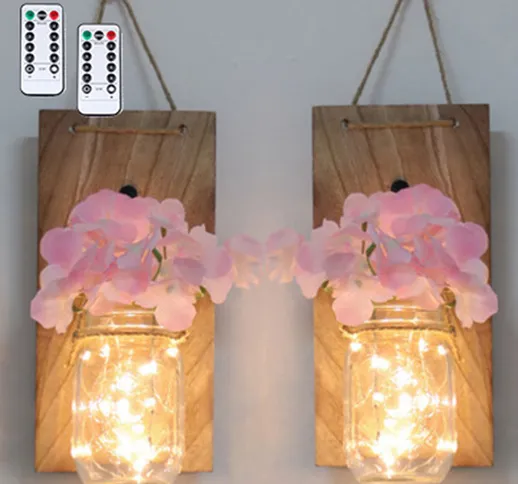 Asupermall - Rosa giardino fiorito Mason lampada vaso 2 installato (i modelli originali in...