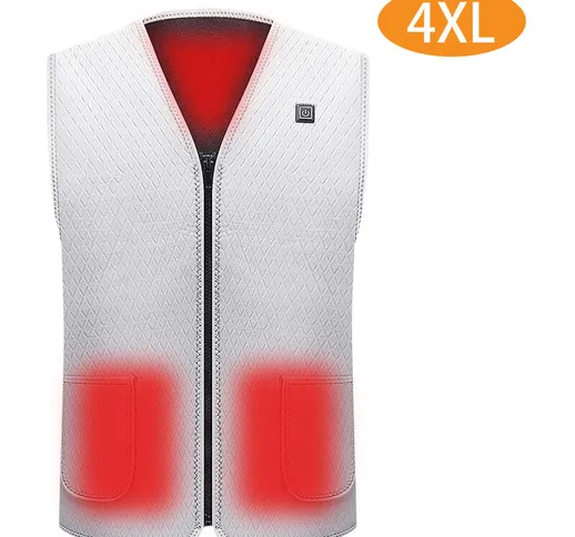 Asupermall - Gilet riscaldato elettrico temperatura regolabile inverno caldo riscaldamento...