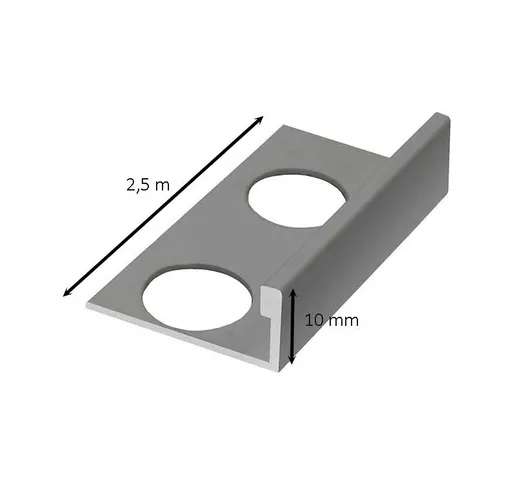 Giunto di delimitazione in alluminio 2,5 metri : Modello - 10 mm satinato