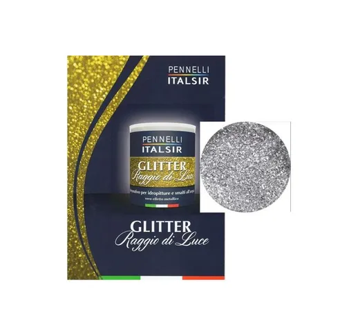 Italsir - GLITTER 3D IN EMULSIONE GEL 250 ML PER IDROPITTURA PITTURA MURALE DECORO Argento