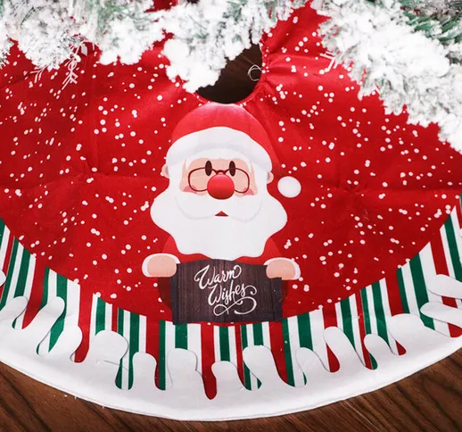 Tancyco - Gonna per albero di Natale 80 cm di diametro Design a doppio strato Babbo Natale...