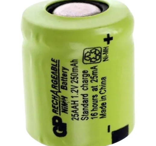 GP25AAH Batteria ricaricabile speciale 1/3 AA Flat Top NiMH 1.2 V 250 mAh - Gp Batteries