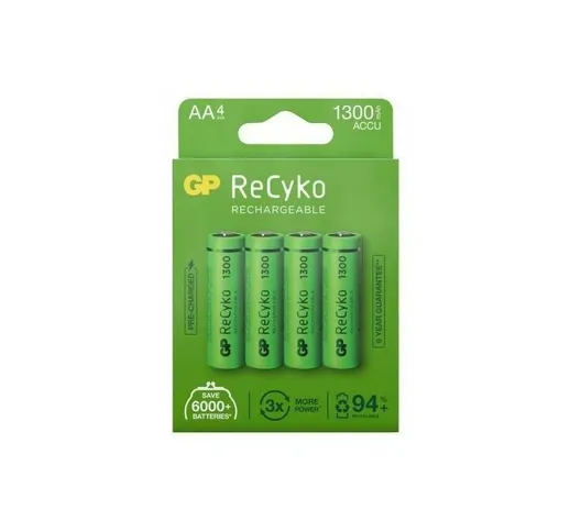 Gp Batteries - GP Battery 4 ReCyko NiMH Batteria AA 1300mAH