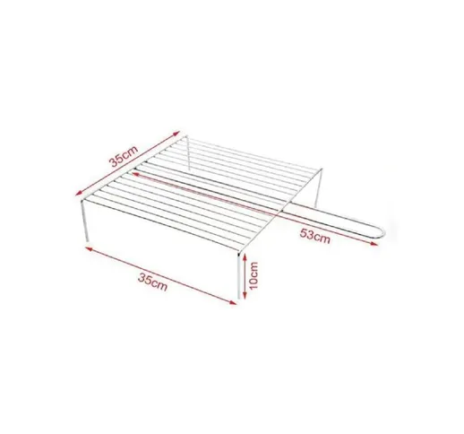 Trade Shop - Graticola a Rete Per Grigliate Barbecue 53x35x35x10cm Griglia Con Piedini 240...