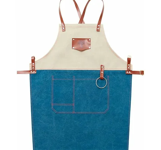 Grembiule da ristorante senza maniche in denim alla moda unisex per cucina/barbecue/barist...