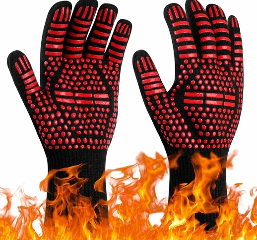 Colnk - Guanti da barbecue, guanti da forno resistenti al calore fino a 800°C, guanti da c...
