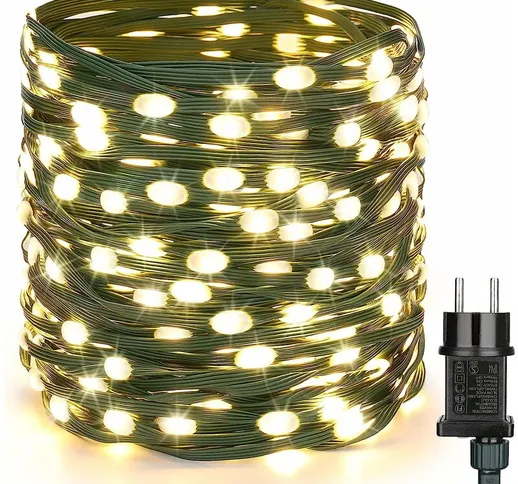 Luci della stringa dell'albero di Natale, 22M 200 LED lucine per esterni impermeabili 8 mo...