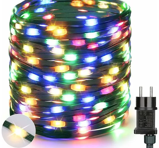 Stringa di luci per albero di Natale, 52M 500 LED lucine per esterni impermeabili 8 modali...
