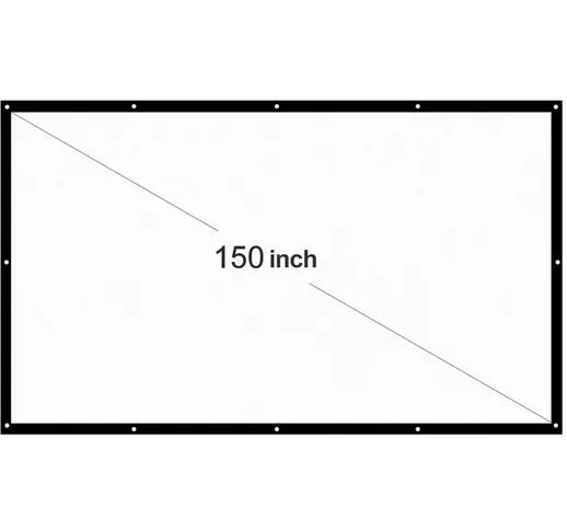 H150 150 '' proiettore portatile HD schermo 16: 9 White Dacron schermo di proiezione di 15...